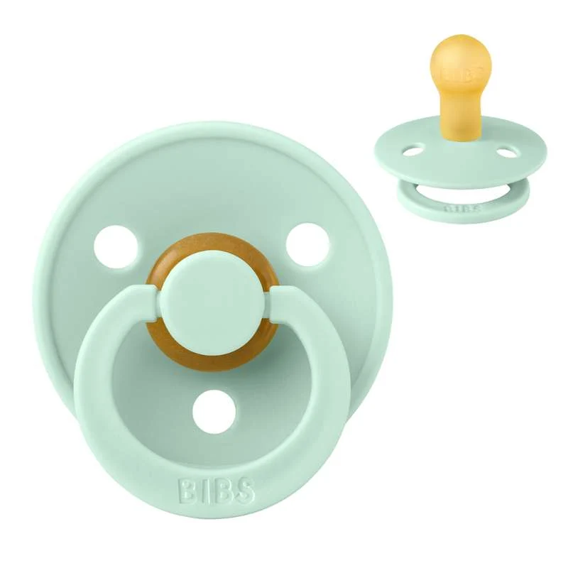 Bibs Rund Colour Napp - strl. 1 - naturgummi - Nordisk Mint