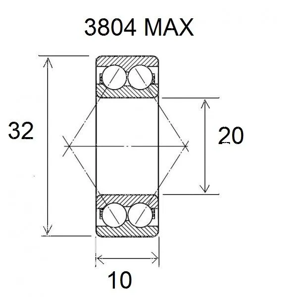 BLACK BEARING Max kullager 20x32x10mm