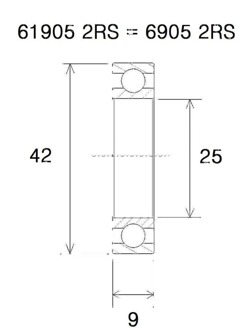 BLACK BEARING B5 Kulledlager 25x42x9 mm