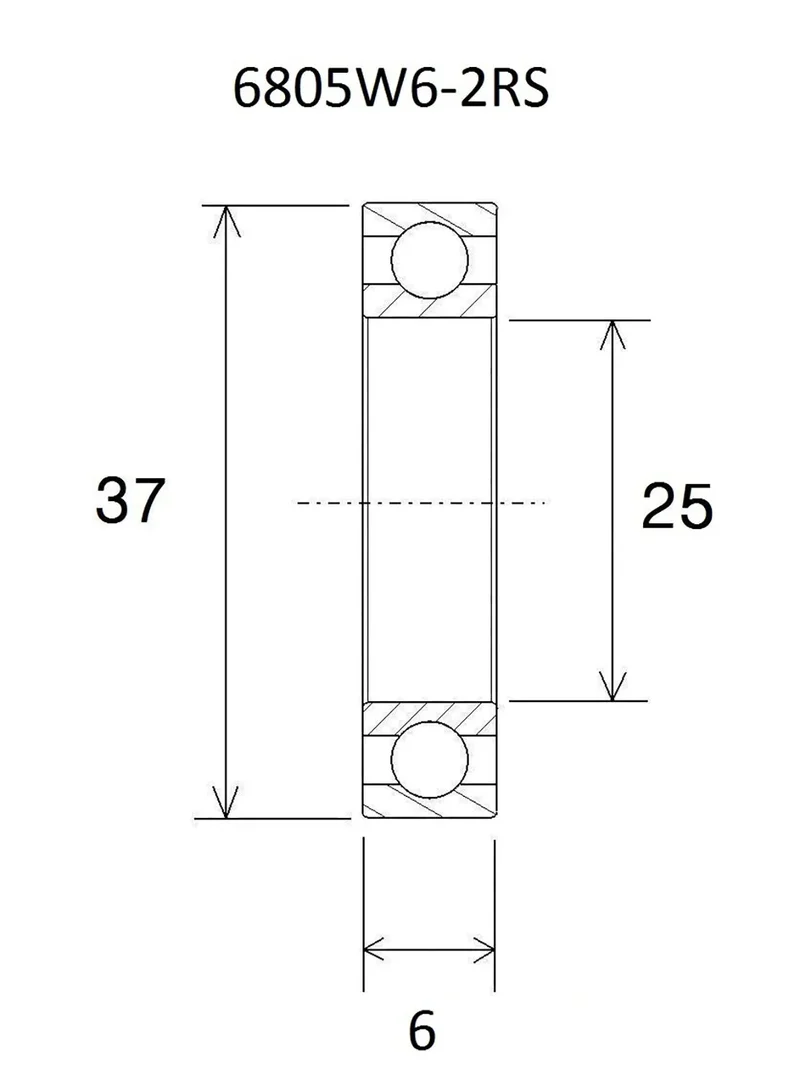 BLACK BEARING B3 kullager 25x37x6 mm