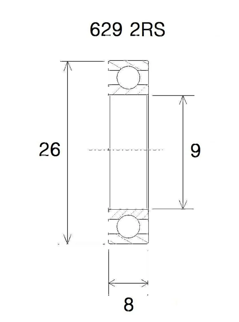 BLACK BEARING B3 Kullager 9x26x8 mm