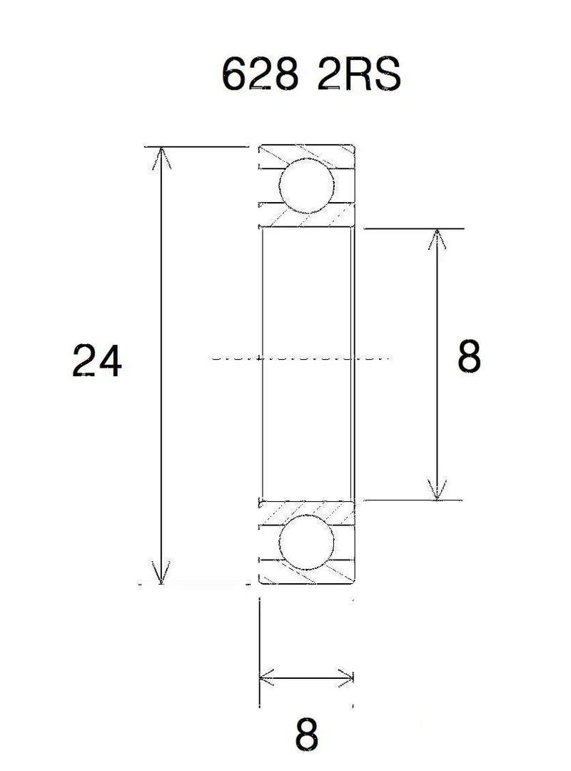 BLACK BEARING B3 8x24x8mm Kullager