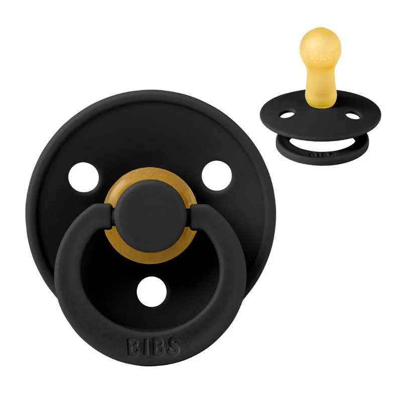 Bibs Round Colour Pacifier - sz. 2 - natural rubber - Black