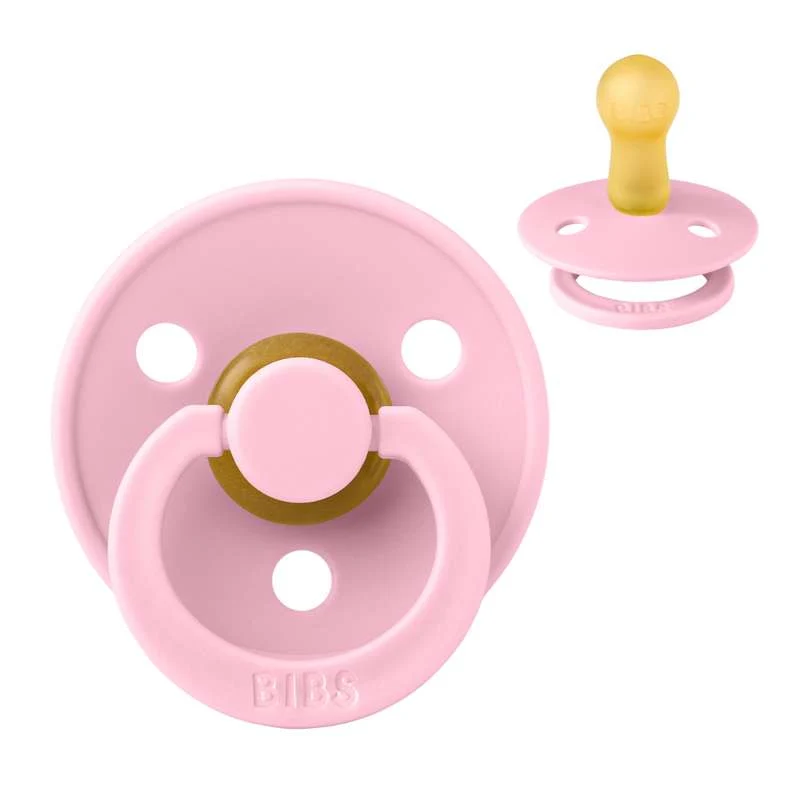 Bibs Round Colour Pacifier - sz. 2 - natural rubber - Baby Pink