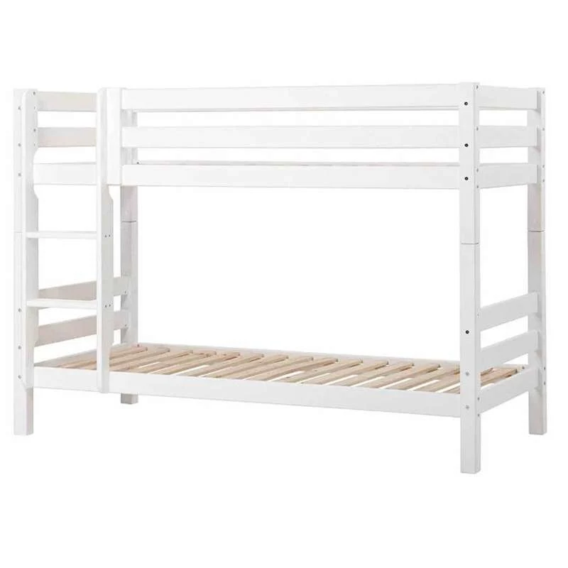 Hoppekids ECO Luxury - Våningsäng 150 cm. - 90x200 cm. - Flexibel inläggsbotten - Vit