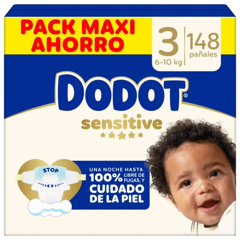 Dodot Sensitive Size 3, Nappies, 6Kg-10Kg , 148 pcs