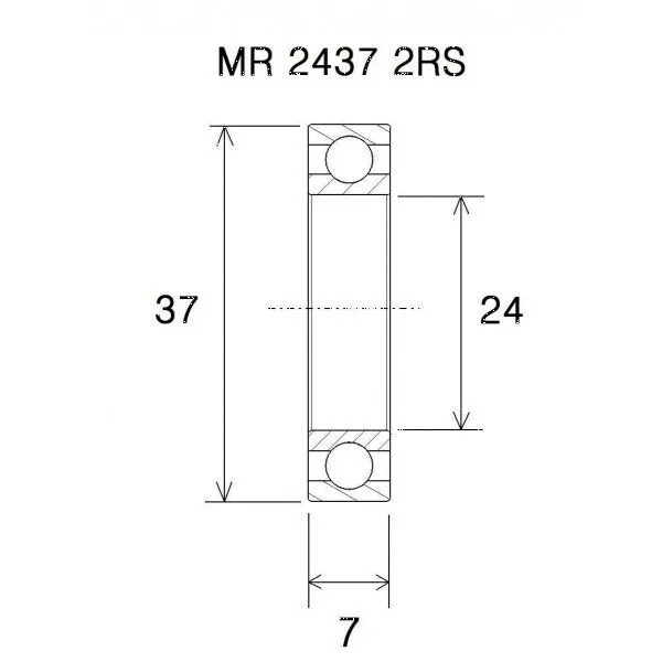 BLACK BEARING B5 Rullager 24x37x7mm