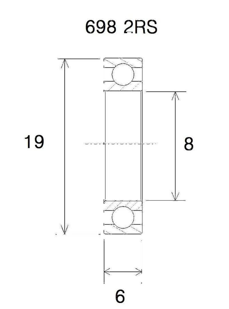 BLACK BEARING Max Lager 8x19x6 mm
