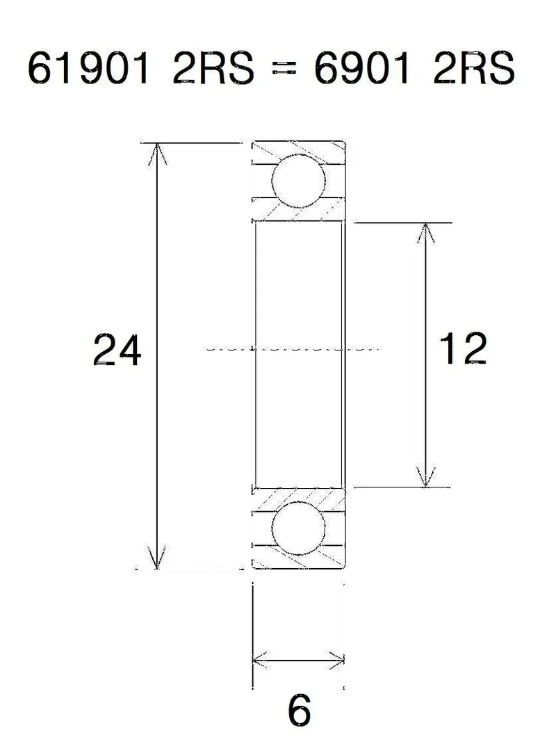 BLACK BEARING B5 kullager 12x24x6 mm