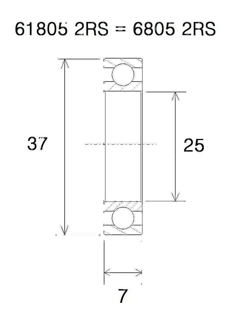 BLACK BEARING B5 Kullager 25x37x7mm