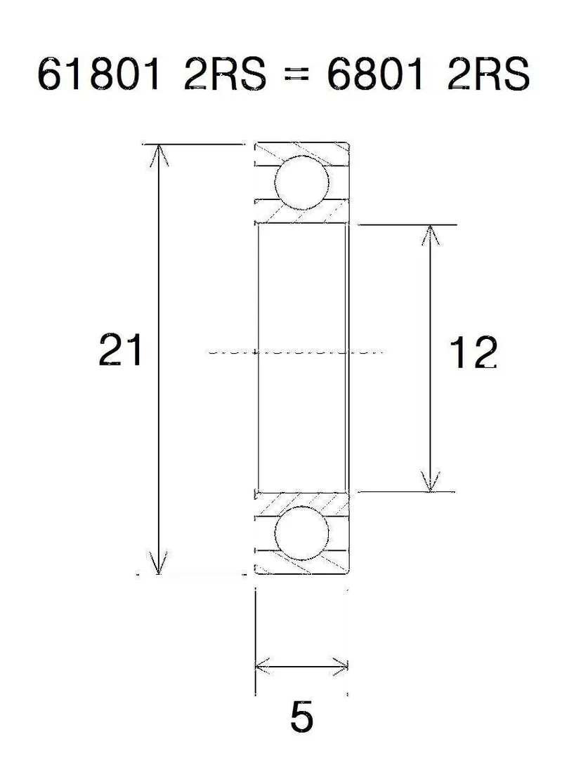 BLACK BEARING B5 kullager 12x21x5 mm
