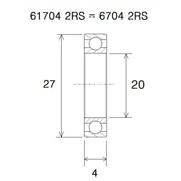 BLACK BEARING B5 kullager 20x27x4mm