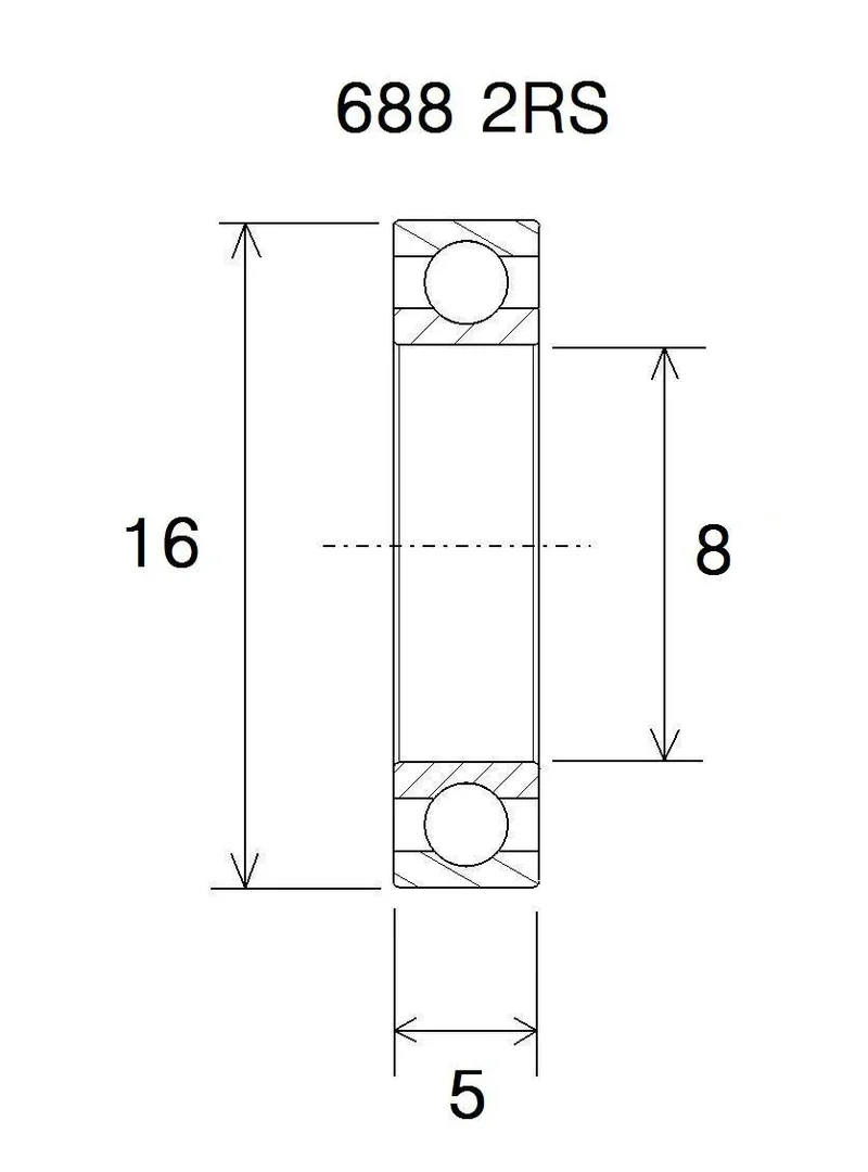 BLACK BEARING Max Bearing 8x16x5 mm