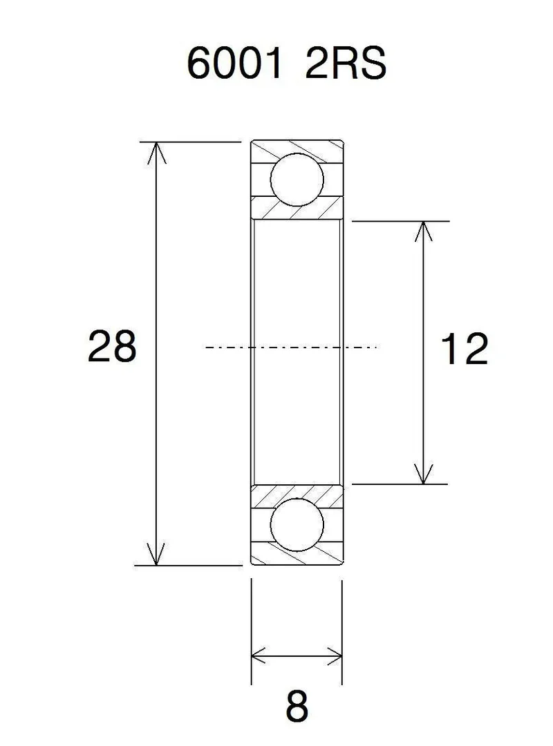 BLACK BEARING Max ramlagring 12x28x8mm