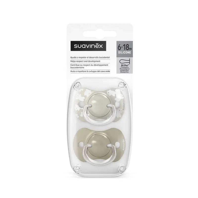 Suavinex Pacifiers Sx Pro Teat 6/18 Months Wild&Free Beige, 2 units