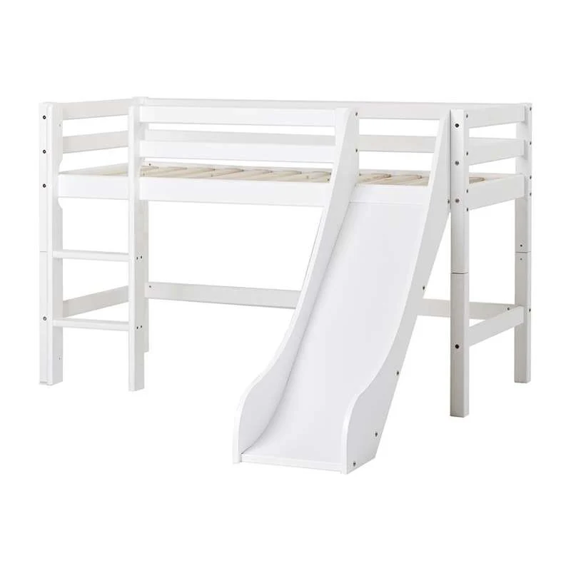 Hoppekids ECO Dream - Mid sleeper bed m. Slide - Divisible - Multiple Sizes - White