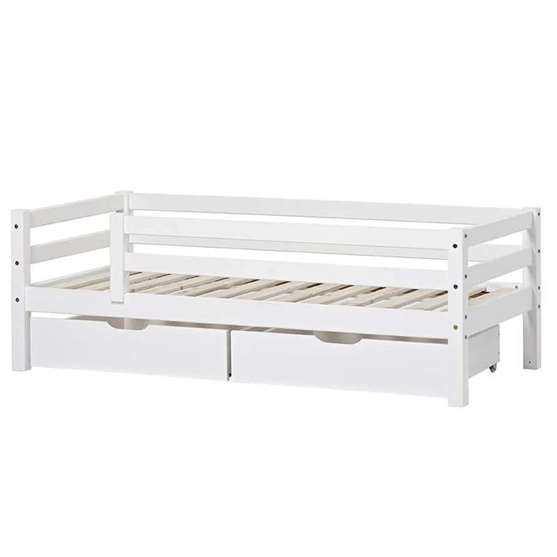Hoppekids ECO Dream - Toddler bed m. Bed rail and Drawers - 70x160 cm. - White