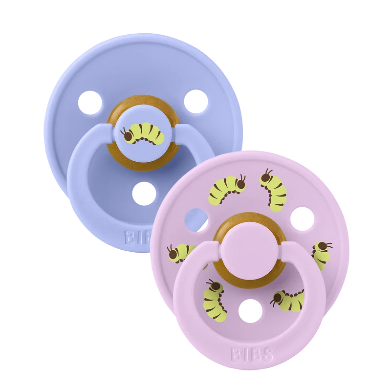 STUDIO Colour Pacifiers 2 Pack Caterpillar Mix - Hush/Violet Sky
