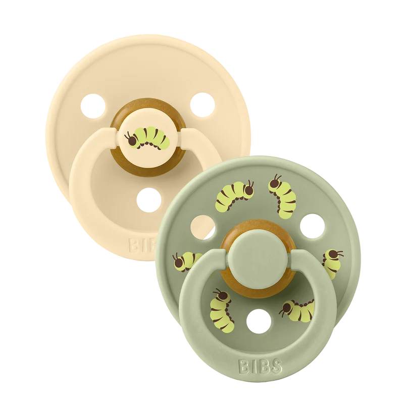 STUDIO Colour Pacifiers 2 Pack Caterpillar Mix - Silk/Sage