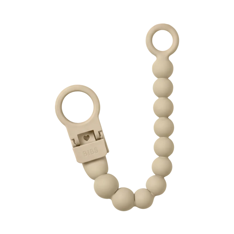 Pacifier Clip Beaded - Vanilla