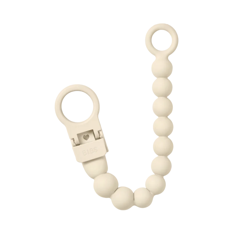 Pacifier Clip Beaded - Ivory