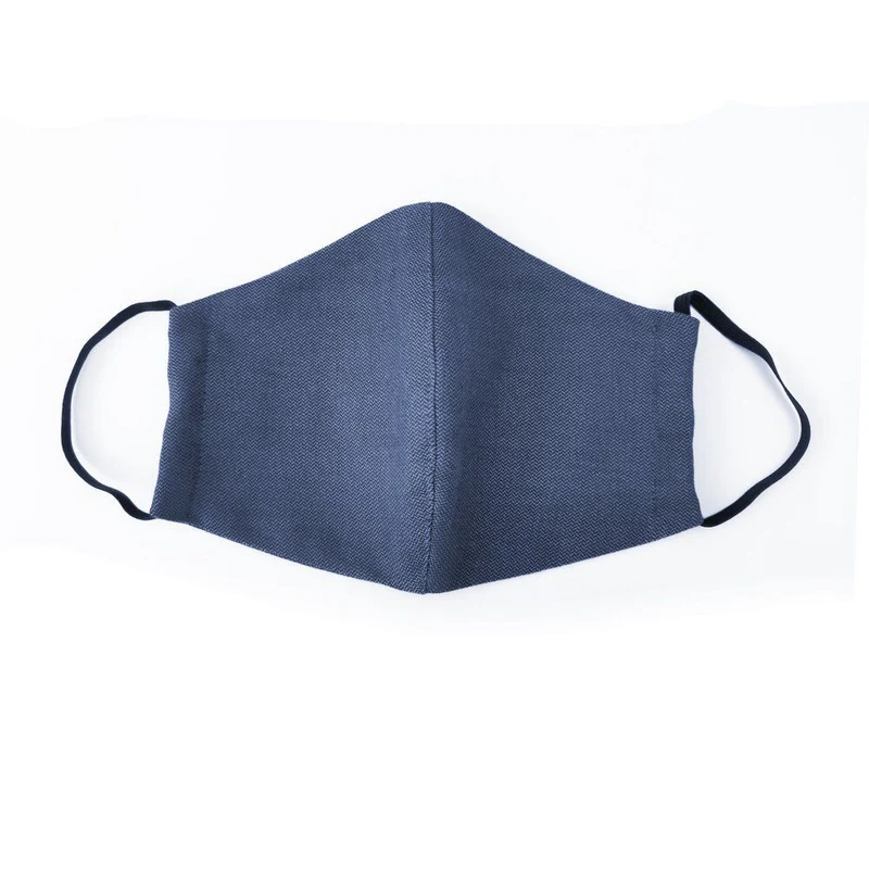 Fidella Munskydd - Chevron/Denim Blue med resårband