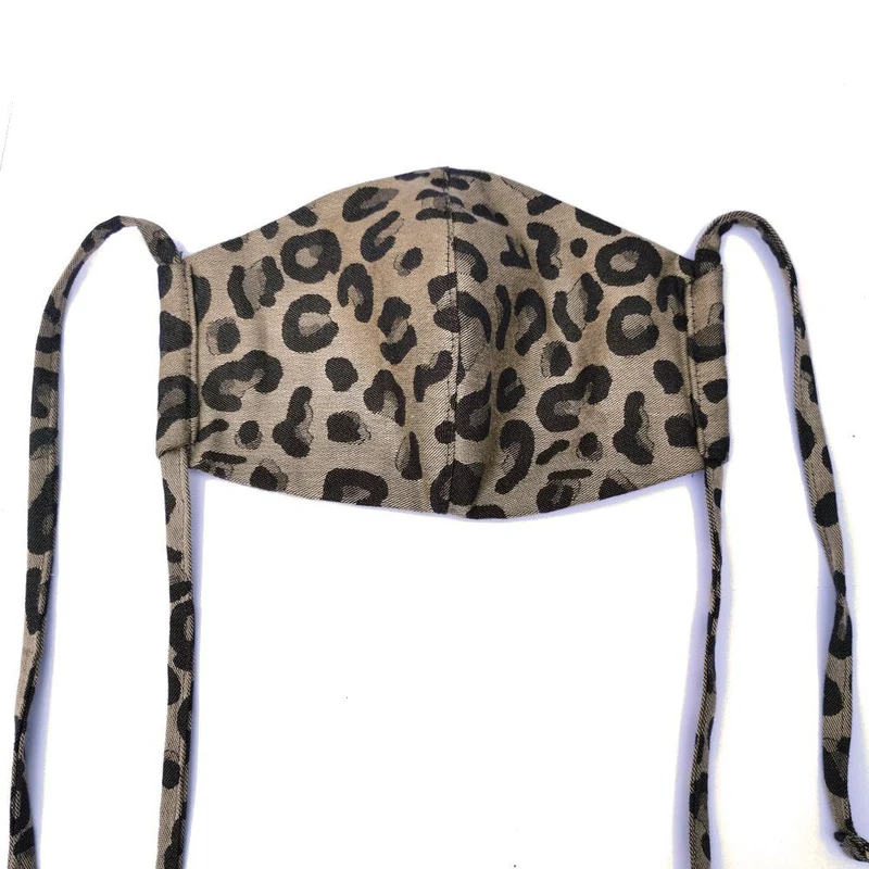 Fidella Munskydd - Leopard/Guld med knytband