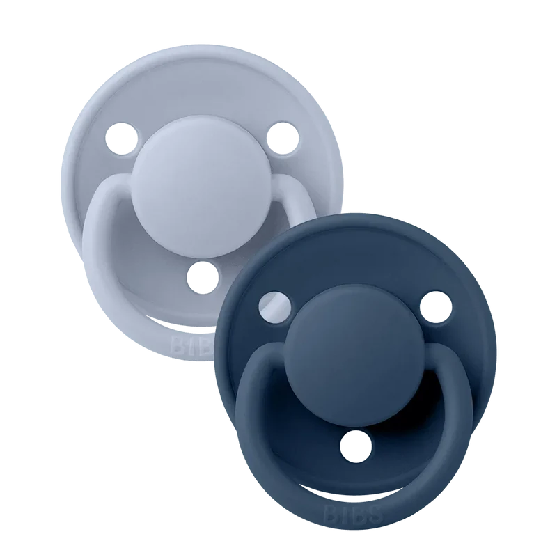 De Lux Pacifiers 2 Pack - Dusty Blue/Steel Blue