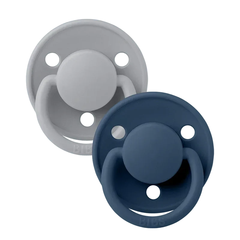De Lux Pacifiers 2 Pack - Cloud/Steel Blue