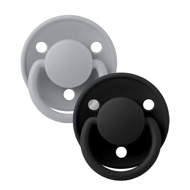 De Lux Pacifiers 2 Pack - Cloud/Black