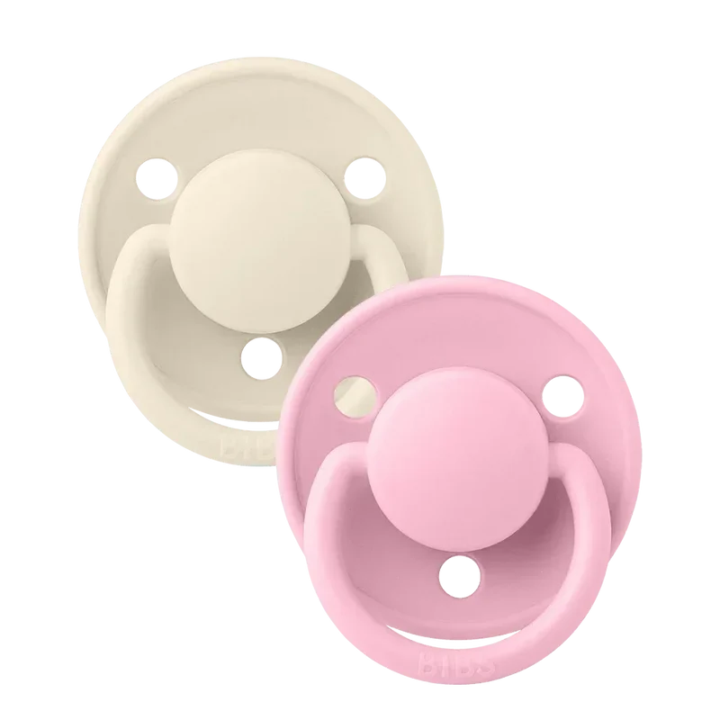 De Lux Pacifiers 2 Pack - Ivory/Baby Pink