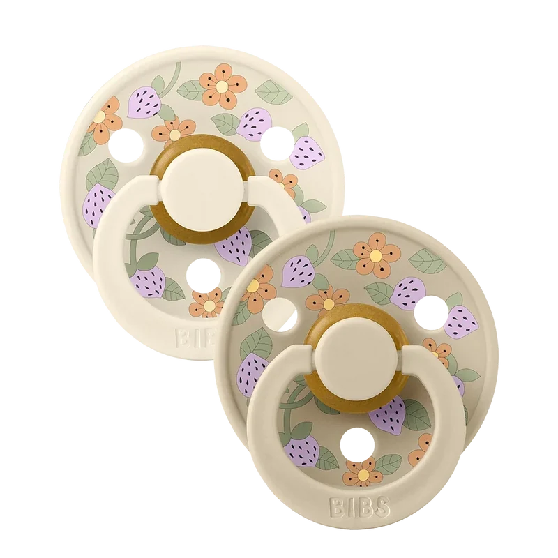 BIBS x LIBERTY Colour 2 Pack Strawberries and Cream - Ivory Mix