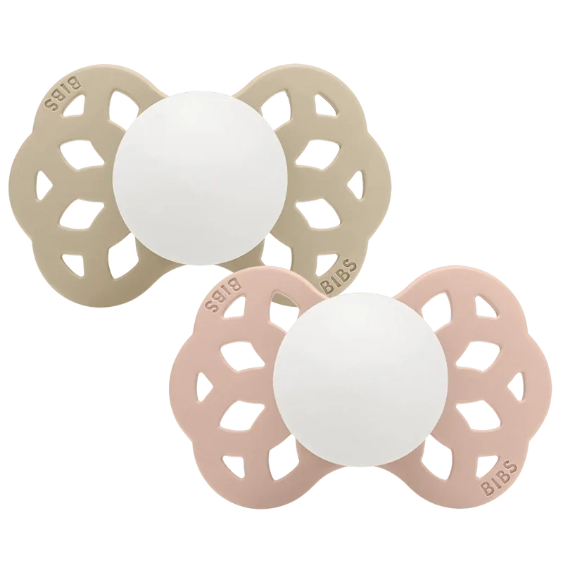 Infinity GLOW Pacifiers 2 Pack - Vanilla/Blush