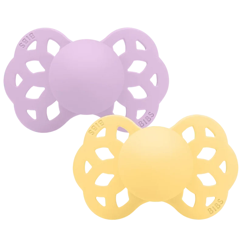 Infinity Pacifiers 2 Pack - Pale Butter/Violet Sky