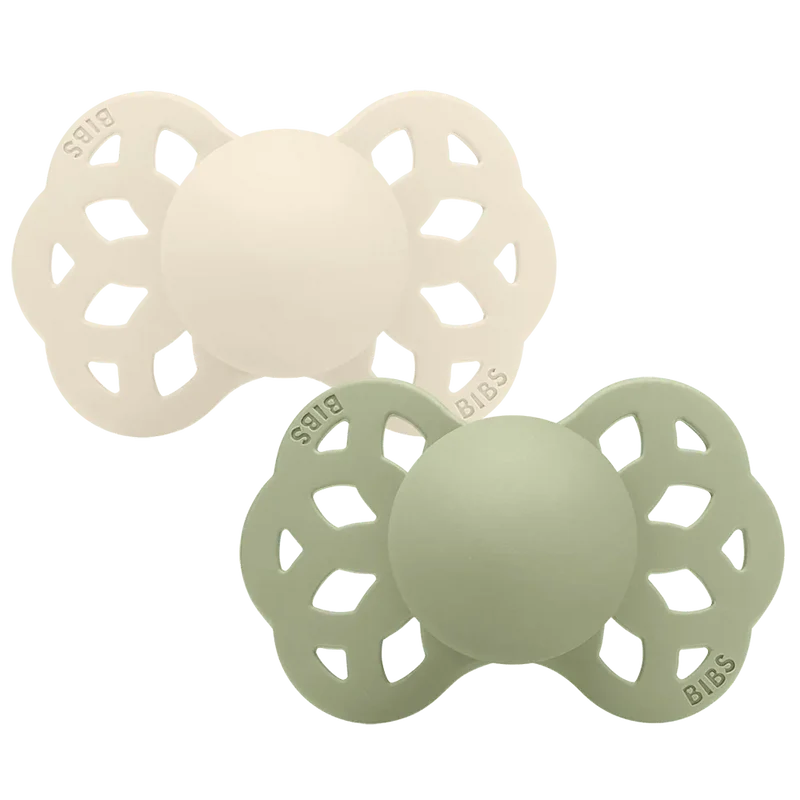 Infinity Pacifiers 2 Pack - Ivory/Sage