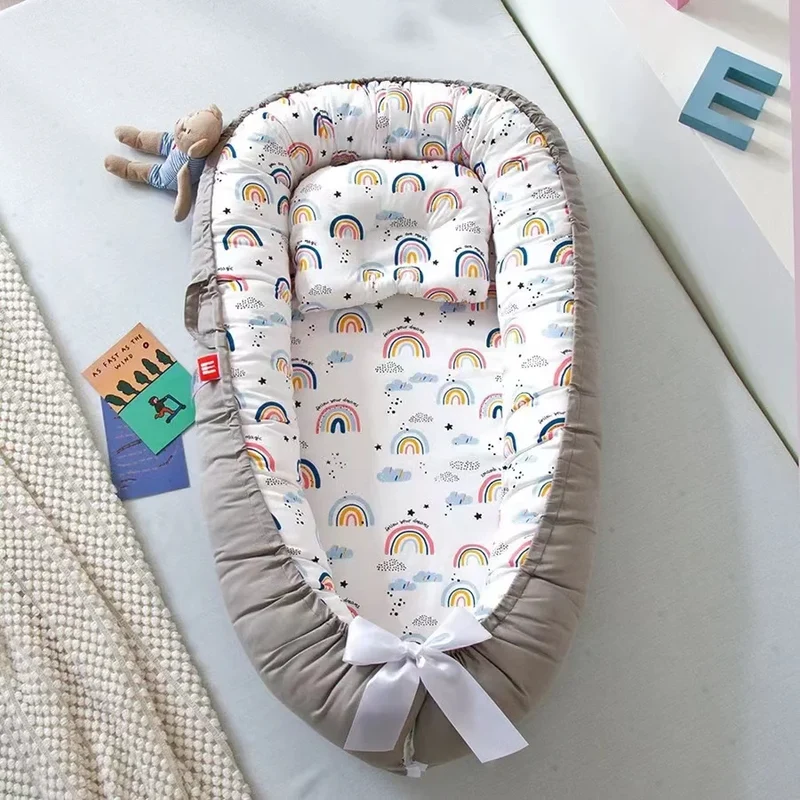 Beige Rainbow Babynest - Potabel Babysäng