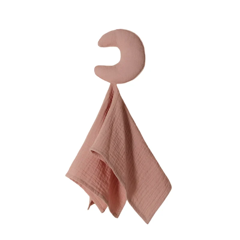 Puder Rosa Mjuk Muslin Snuttefilt för Baby - Måne
