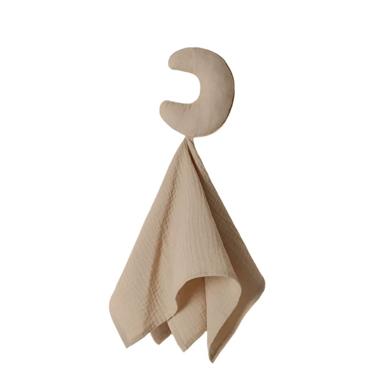 Beige Mjuk Muslin Snuttefilt för Baby - Måne