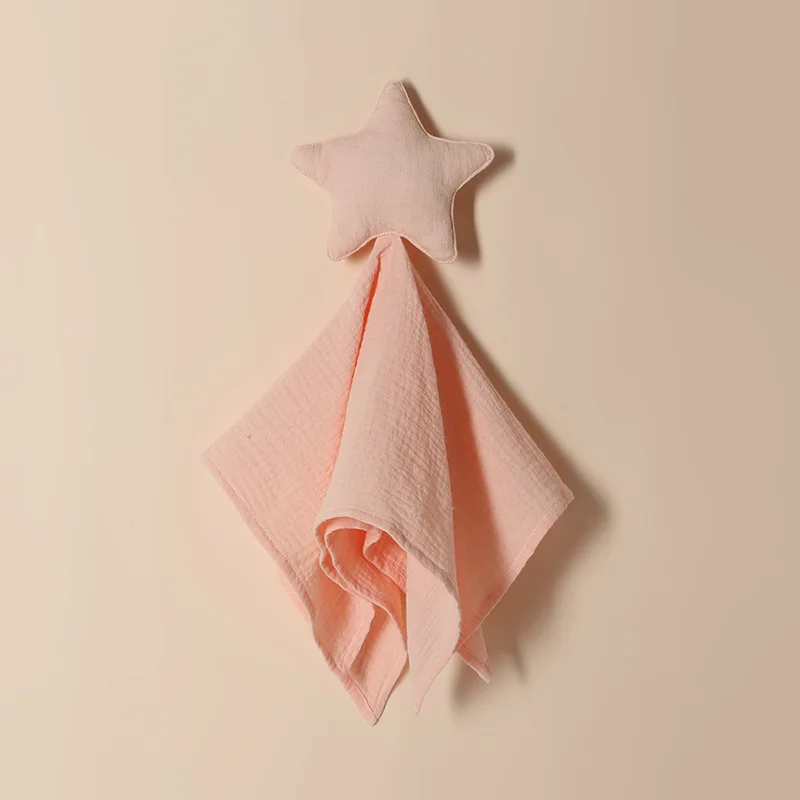 Ljusrosa Mjuk Babyfilt med Stjärna - Muslin