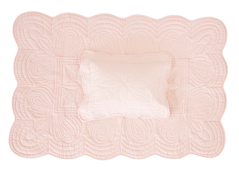 Överkast och kuddfodral Baby, Shell Pink