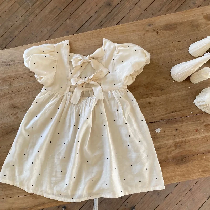 LittleTwinkle – Mjuk och bekväm – barnklänning med dubbla rosetter