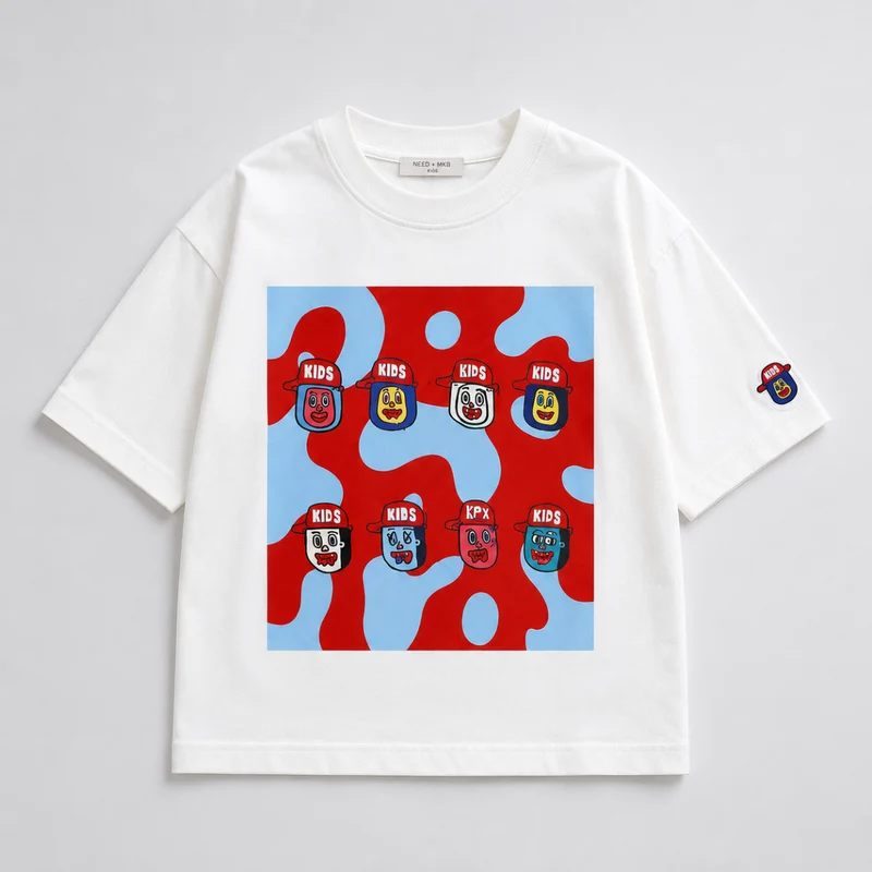 TinyTrend – Avslappnat & stilfullt – Barn-T-shirt med färgglatt tryck
