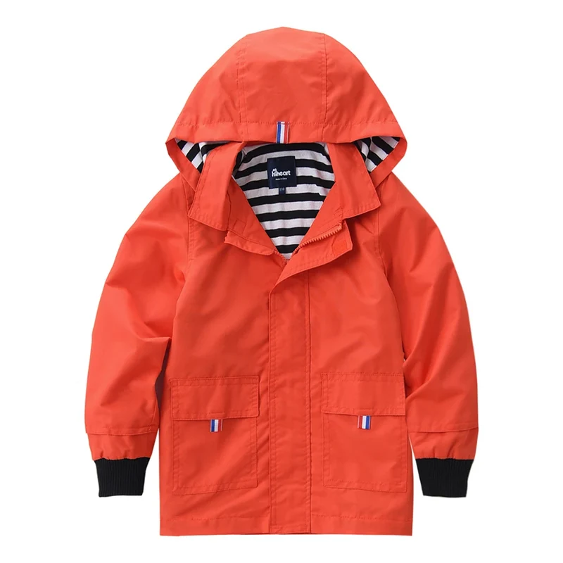 Orange Skaljacka Barn med Huva