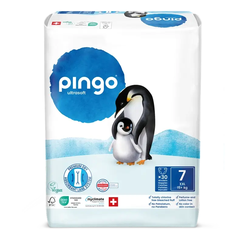 Pingo Ecological Nappies Size 7 (+15 Kg), 30 units
