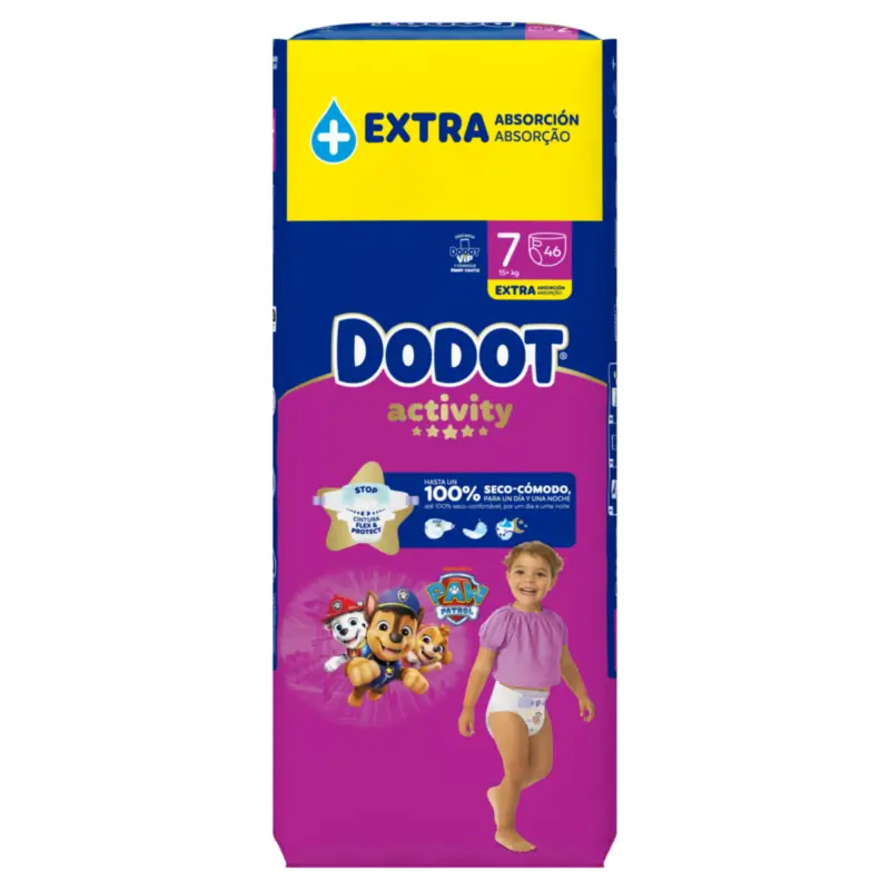 Dodot Activity Size 7, 15kg+, 46 Nappies