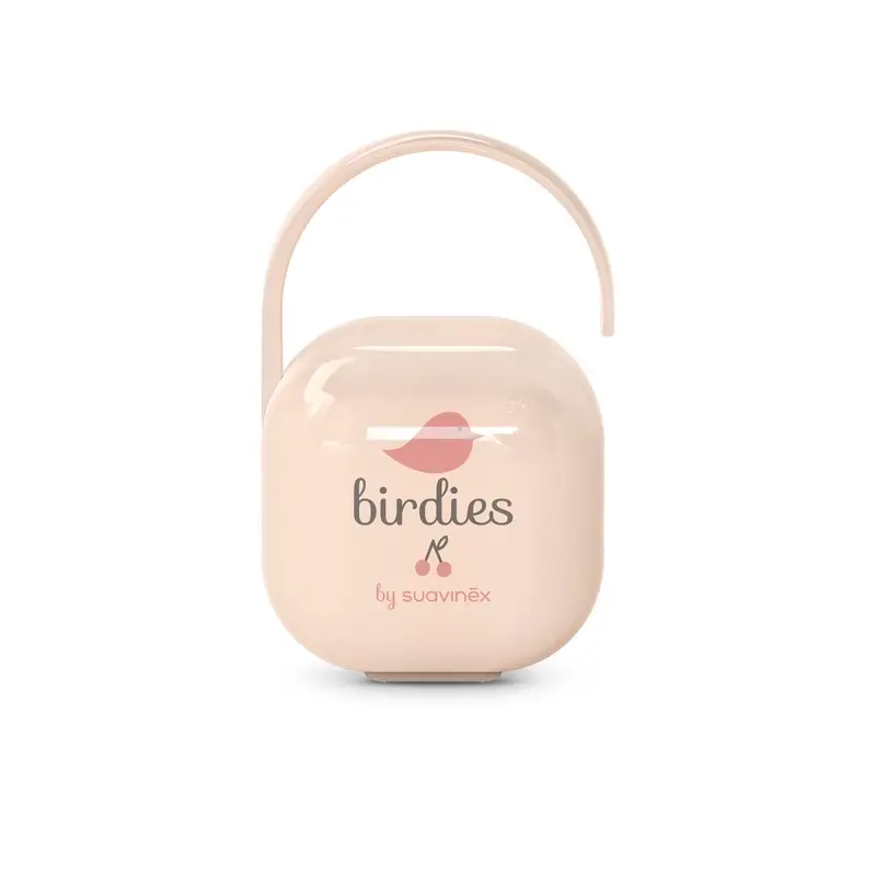 Suavinex Pacifier Holder +0 Months Birdies Pink