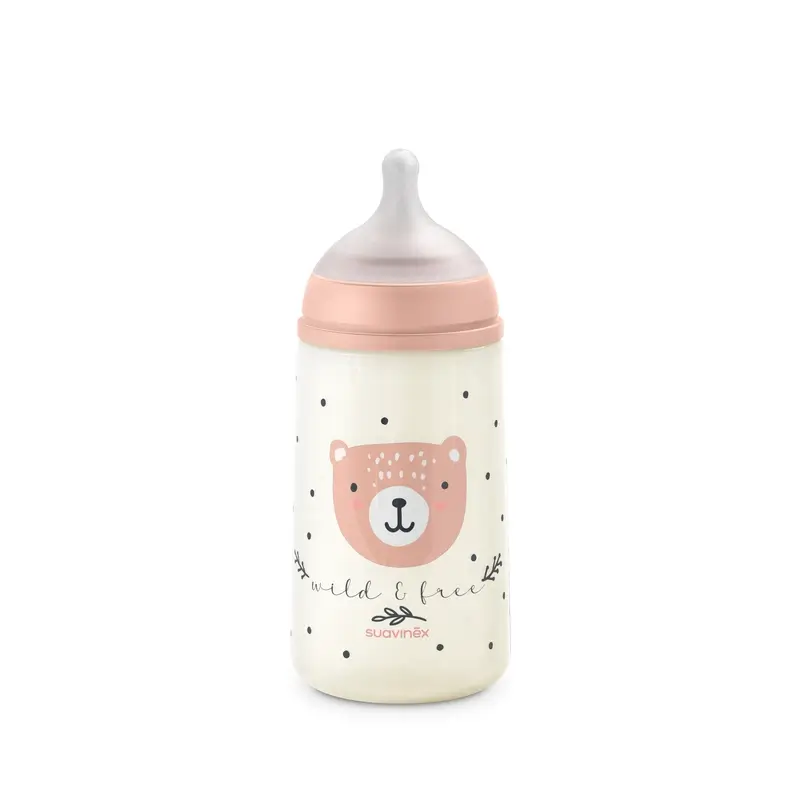 Suavinex Bottle Nipple Sx Pro Medium Flow (M) +3 Months Wild&Free Pink, 270 ml