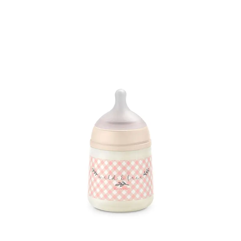 Suavinex Bottle Nipple Sx Pro Slow Flow (S) +0 Months Wild&Free Pink, 150 ml