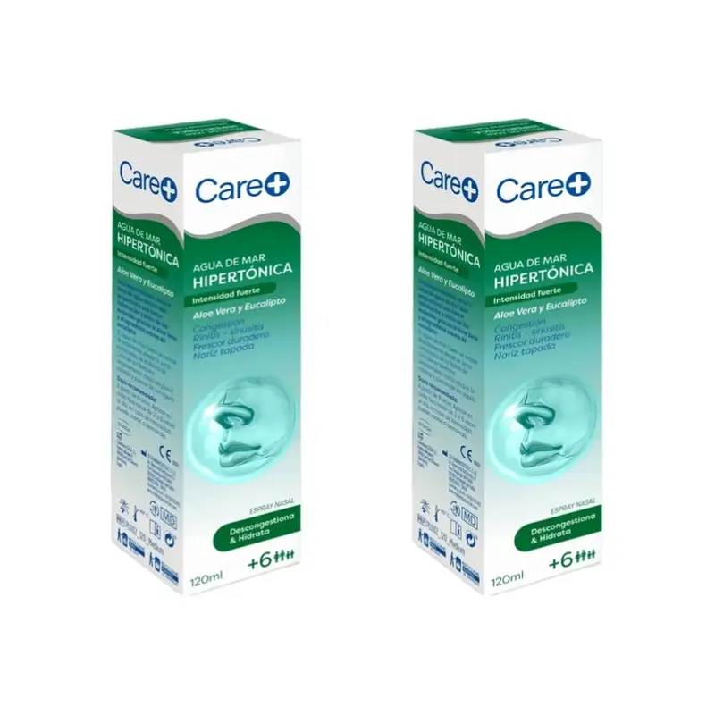 Care+ Hypertonic Sea Water with Aloe Vera and Eucalyptus , 2x120 ml