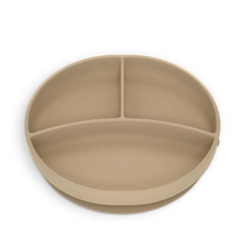 Suavinex Silicone Plate With Suction Cup And Divisions, +6 Months, Beige